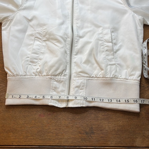 Anthropologie Hei Hei White Zip Front Bomber Jacket Size Medium - Picture 11 of 11